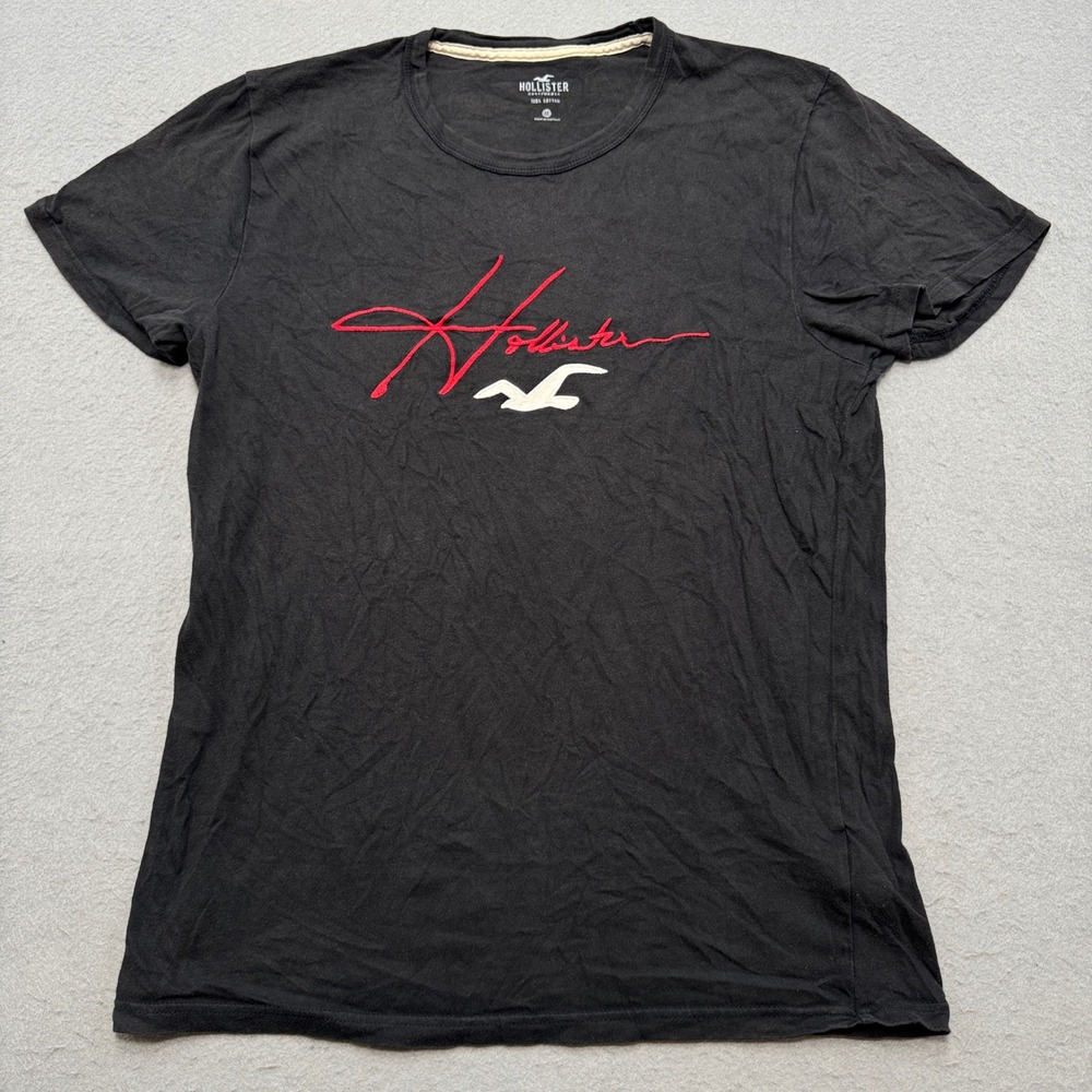 Hollister California T-Shirt Men's Medium Black Short Sleeve Cotton Streetwear
